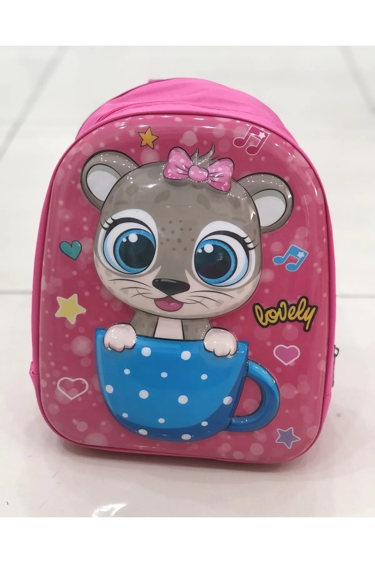 5d Kabartmalı Anaokulu Kreş Ve Günlük Kullanım Çantası Fincan Kedicik Sırt Çantası 2-5 Yaş